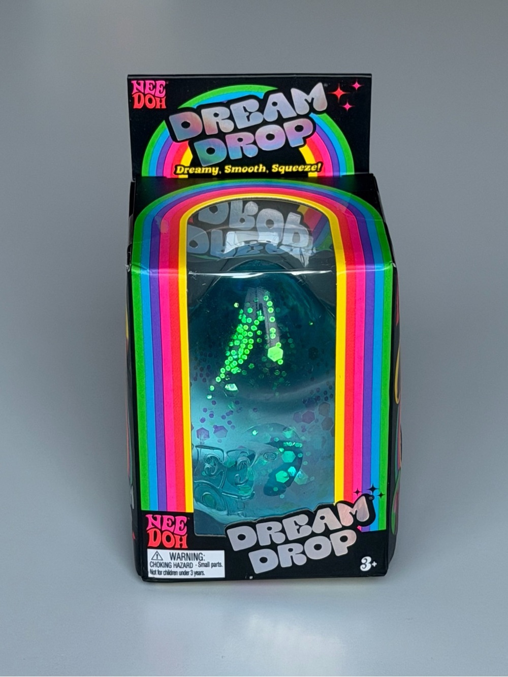 NeeDoh Dream Drop Squeeze Toy - Teal Glitter